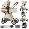 poussette bébé 3 en 1 avec siège auto pliable