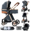 poussette bébé 3 en 1 avec siège auto pliable
