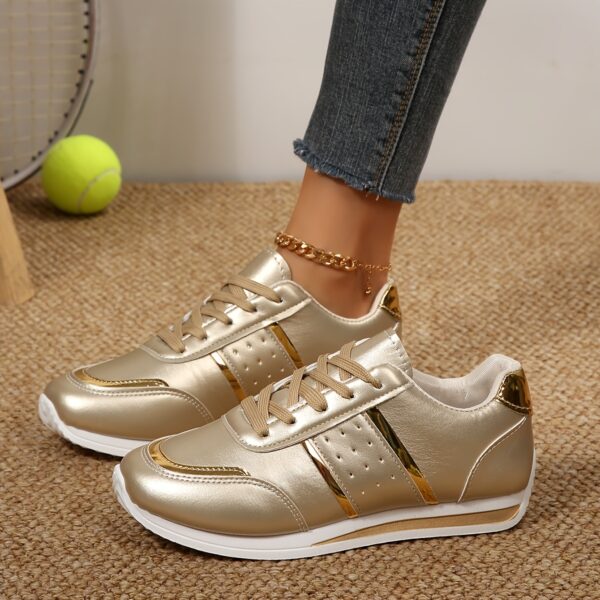 baskets à plateforme koonexy pour femme avec hauteur semelle plateforme épaisse, tige et semelle rembourrée, chaussures à lacets et bout rond adaptées au quotidien, tenues décontractées, chaussures tendance pour toute l'année