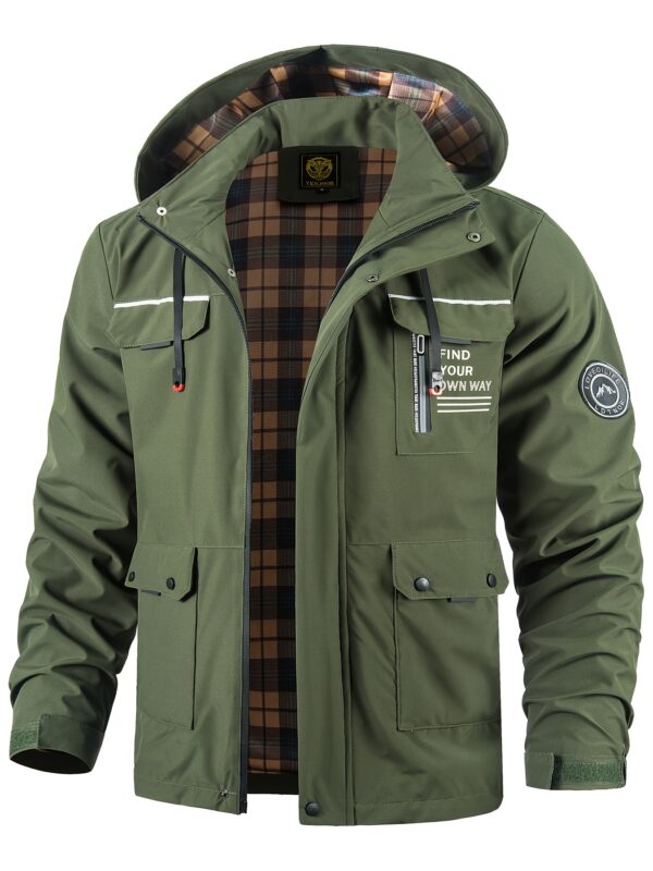 veste de sport légère pour hommes, d'extérieur, manteau décontracté coupe vent, respirant pour le printemps et l'automne, capuche amovible, conception multi poches, convient pour la randonnée, le cyclisme, la course et l'entraînement