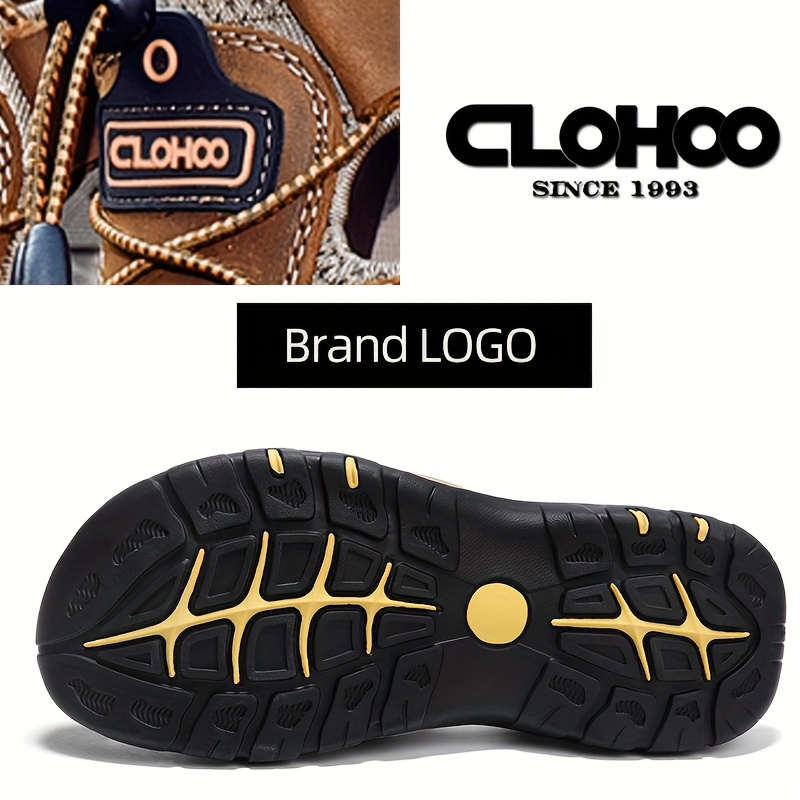 clohoo sandales sportives décontractées pour homme en cuir pleine fleur, semelle en caoutchouc, dessus souple, confortables et respirantes clohoo sandales sportives décontractées pour homme en cuir pleine fleur, semelle en caoutchouc, dessus souple, confortables et respirantes