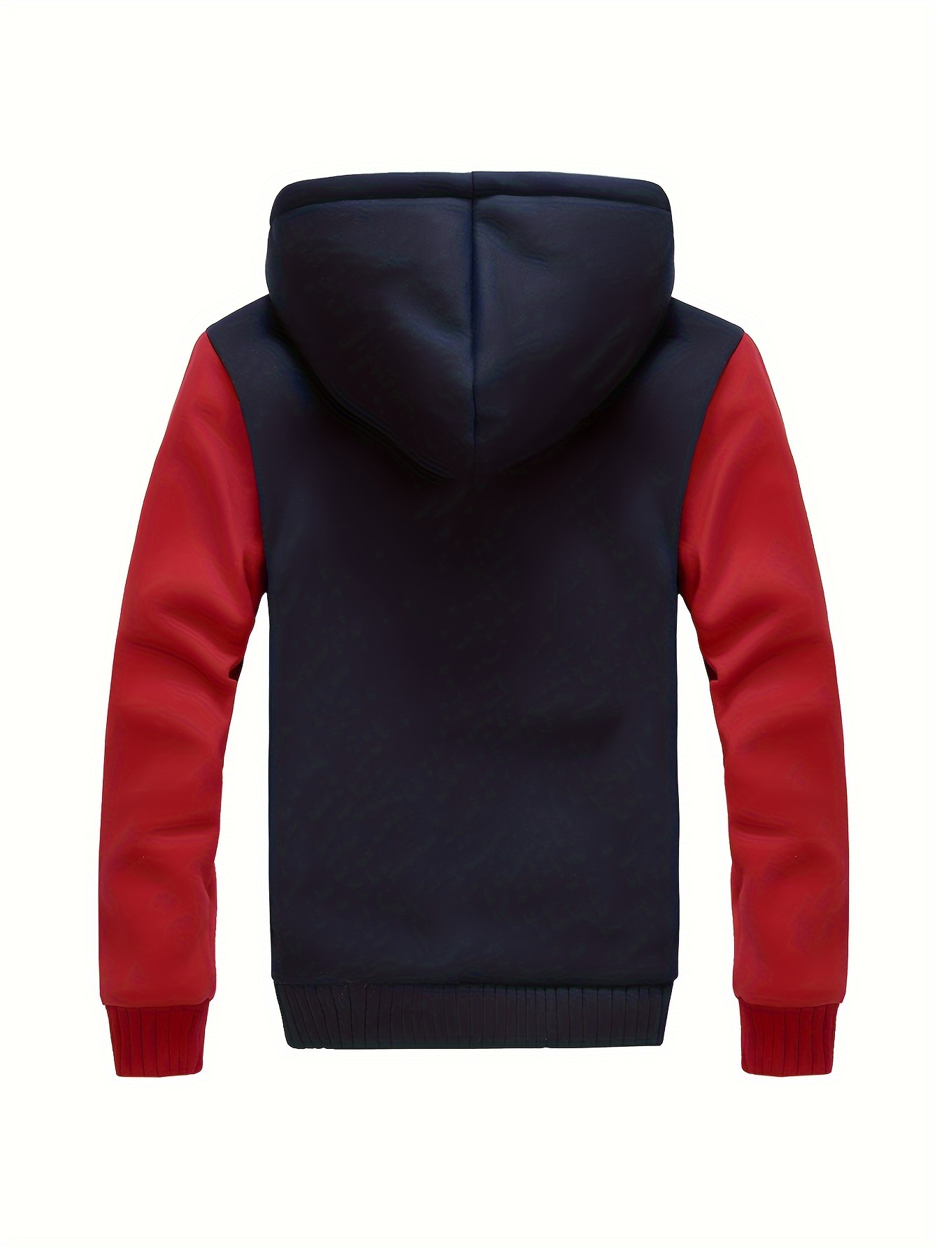 cardigan épais doublé d'hiver pour homme, sweat shirt chaud, veste patchwork à blocs de couleur, sweat shirt à capuche pour homme cardigan épais doublé d'hiver pour homme, sweat shirt chaud, veste patchwork à blocs de couleur, sweat shirt à capuche pour homme