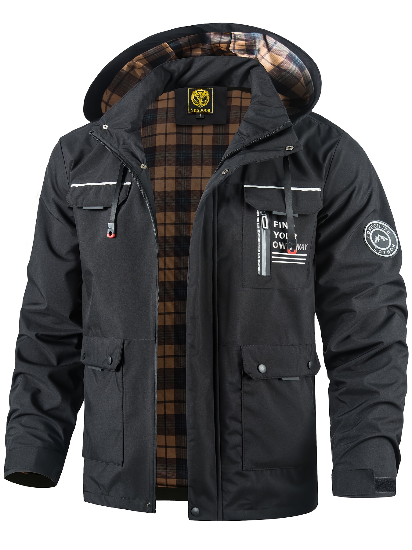 veste de sport légère pour hommes, d'extérieur, manteau décontracté coupe vent, respirant pour le printemps et l'automne, capuche amovible, conception multi poches, convient pour la randonnée, le cyclisme, la course et l'entraînement veste de sport légère pour hommes, d'extérieur, manteau décontracté coupe vent, respirant pour le printemps et l'automne, capuche amovible, conception multi poches, convient pour la randonnée, le cyclisme, la course et l'entraînement