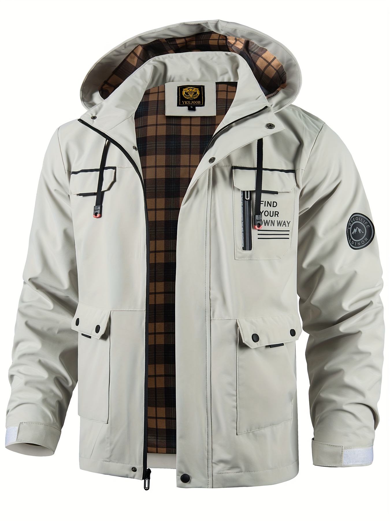 veste de sport légère pour hommes, d'extérieur, manteau décontracté coupe vent, respirant pour le printemps et l'automne, capuche amovible, conception multi poches, convient pour la randonnée, le cyclisme, la course et l'entraînement veste de sport légère pour hommes, d'extérieur, manteau décontracté coupe vent, respirant pour le printemps et l'automne, capuche amovible, conception multi poches, convient pour la randonnée, le cyclisme, la course et l'entraînement