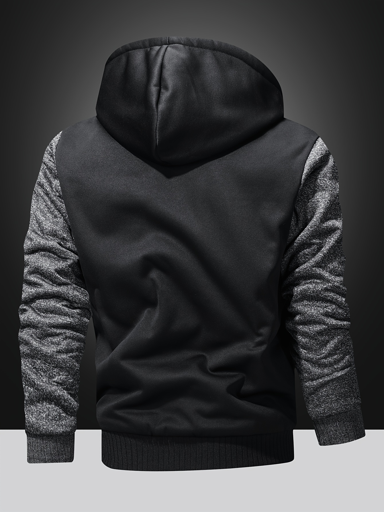 cardigan épais doublé d'hiver pour homme, sweat shirt chaud, veste patchwork à blocs de couleur, sweat shirt à capuche pour homme cardigan épais doublé d'hiver pour homme, sweat shirt chaud, veste patchwork à blocs de couleur, sweat shirt à capuche pour homme