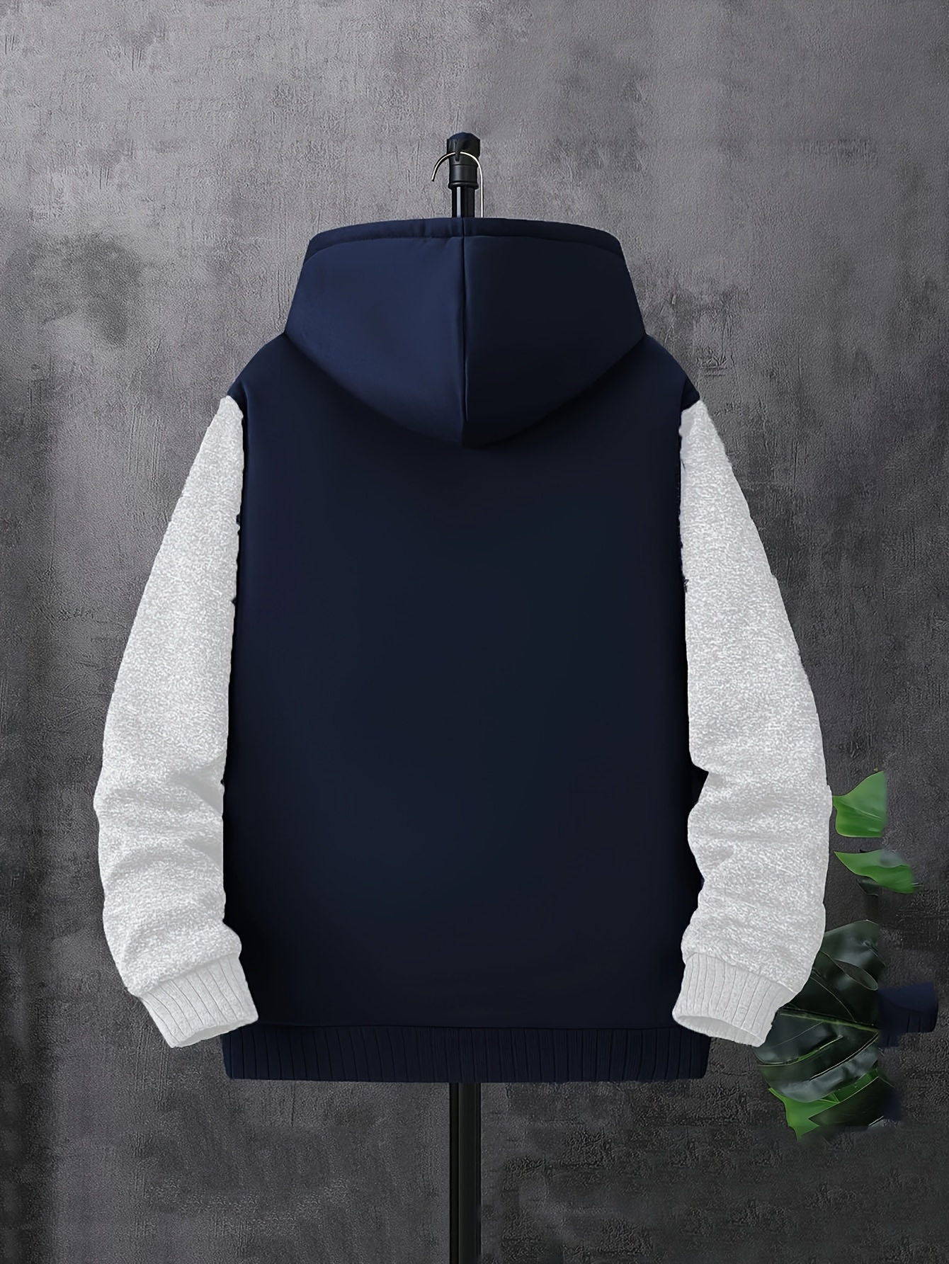 cardigan épais doublé d'hiver pour homme, sweat shirt chaud, veste patchwork à blocs de couleur, sweat shirt à capuche pour homme cardigan épais doublé d'hiver pour homme, sweat shirt chaud, veste patchwork à blocs de couleur, sweat shirt à capuche pour homme