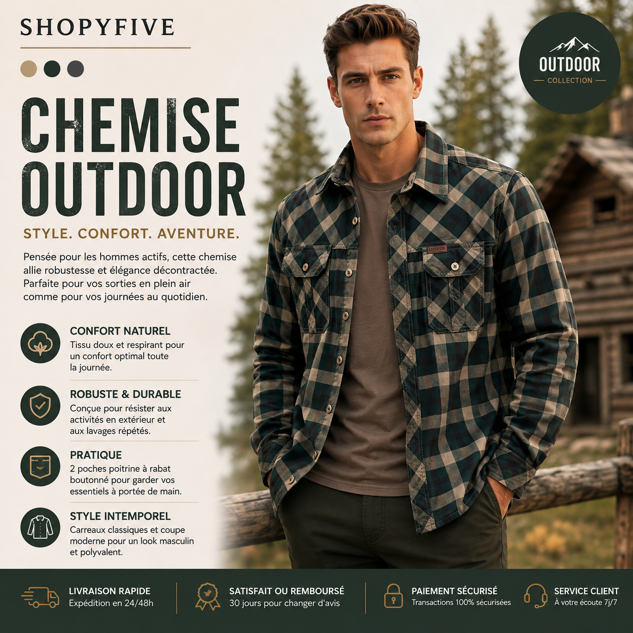 chemise à carreaux homme manches longues — style workwear chemise à carreaux homme manches longues — style workwear