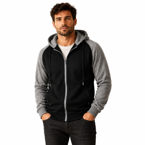 sweat à capuche homme — raglan zippé & confortable