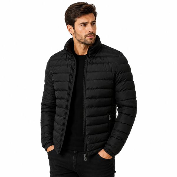 veste légère chaude homme — coupe vent zippée col montant