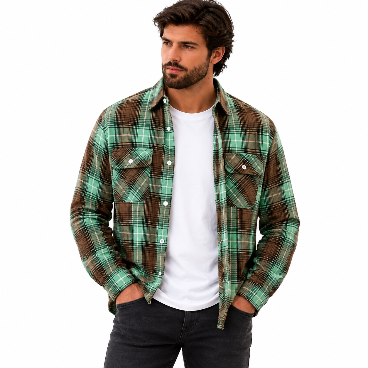 chemise à carreaux homme — vintage & décontractée chemise à carreaux homme — vintage & décontractée