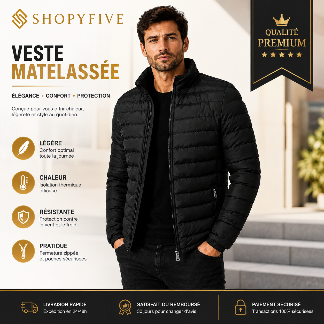 veste légère chaude homme — coupe vent zippée col montant veste légère chaude homme — coupe vent zippée col montant