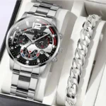 Montre Homme Quartz Luxe — Bracelet Acier Inoxydable