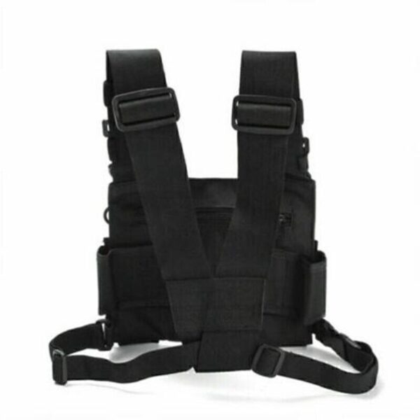 sac de poitrine pour homme & sac de moto, sac de poitrine tactique durable et léger, gilet pour course et randonnée, sac à dos tactique multi poches avec sangle réglable, convient pour l'aventure en plein air, la randonnée, la pêche et le camping