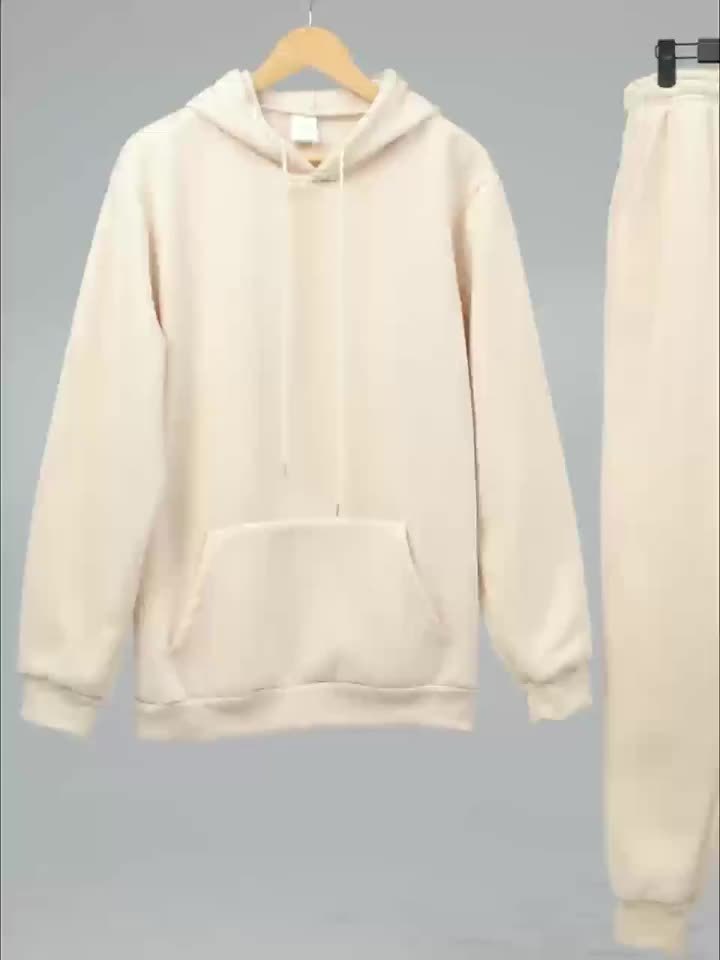 ensemble sportif tendance pour hommes avec sweat à capuche uni et pantalon à cordon de serrage, lavable en machine, pour activités extérieures décontractées ensemble sportif tendance pour hommes avec sweat à capuche uni et pantalon à cordon de serrage, lavable en machine, pour activités extérieures décontractées