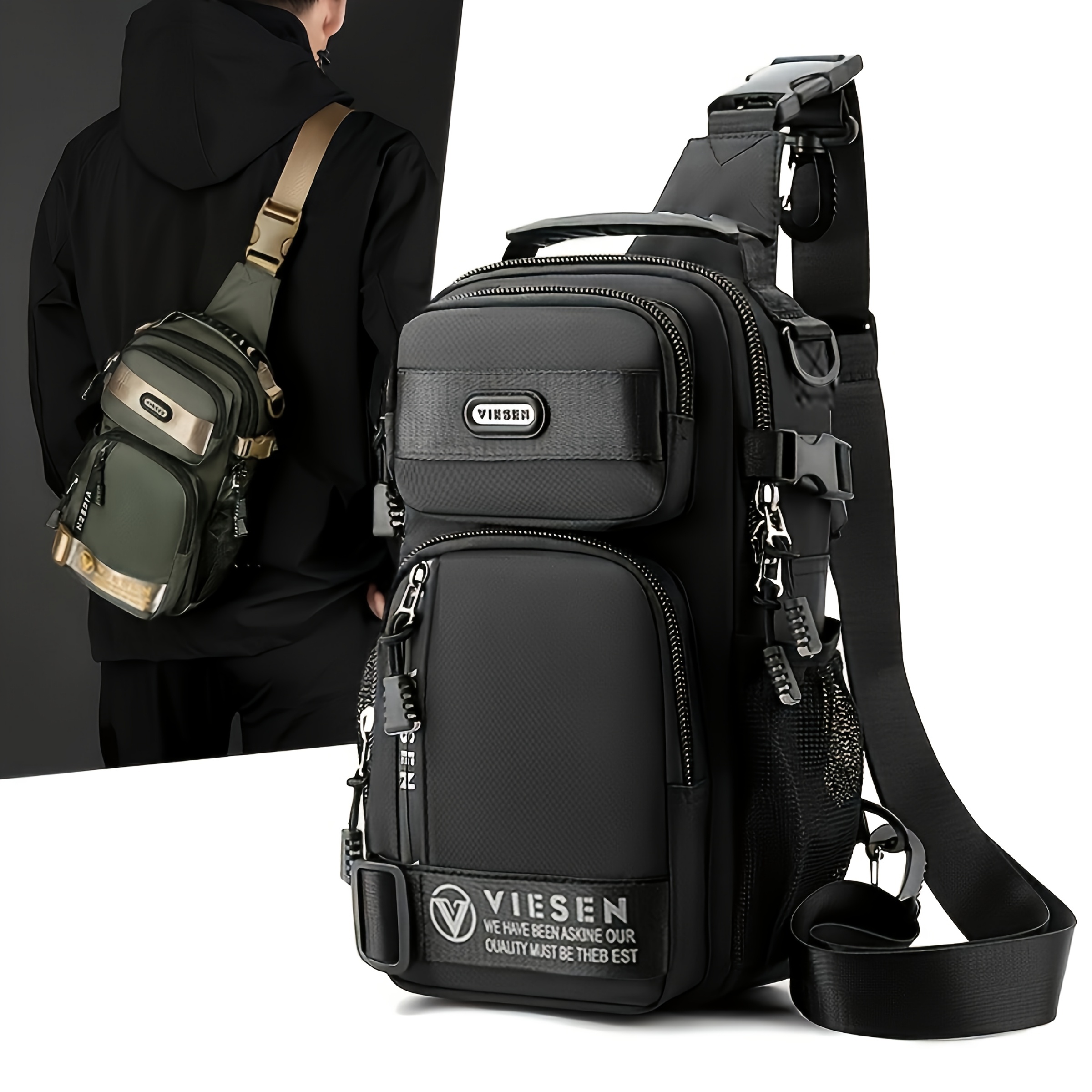 sac de poitrine tendance anti vol multi usage pour hommes et femmes, sac de voyage sportif à une épaule ou croisé, sac à dos léger et petit sac de poitrine tendance anti vol multi usage pour hommes et femmes, sac de voyage sportif à une épaule ou croisé, sac à dos léger et petit