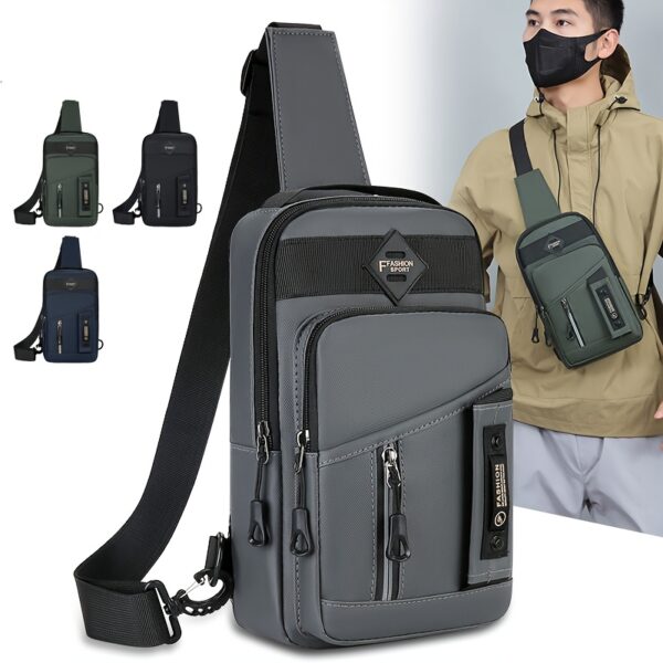 sac de poitrine extérieur pour hommes shilan bandoulière en nylon Élégante, sling sportif multifonctionnel décontracté avec sangle réglable (100 1.0cm), fermeture Éclair, et compartiments multiples pour les trajets quotidiens & aventures, sac bandoulière