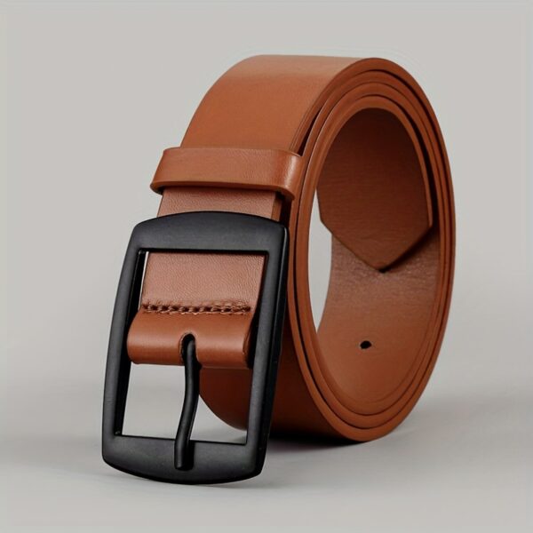 1pc ceinture en cuir pu tendance pour hommes, design facile et rétro, boucle lisse, pour la vie quotidienne des hommes, les loisirs, les fêtes, les festivals et le travail