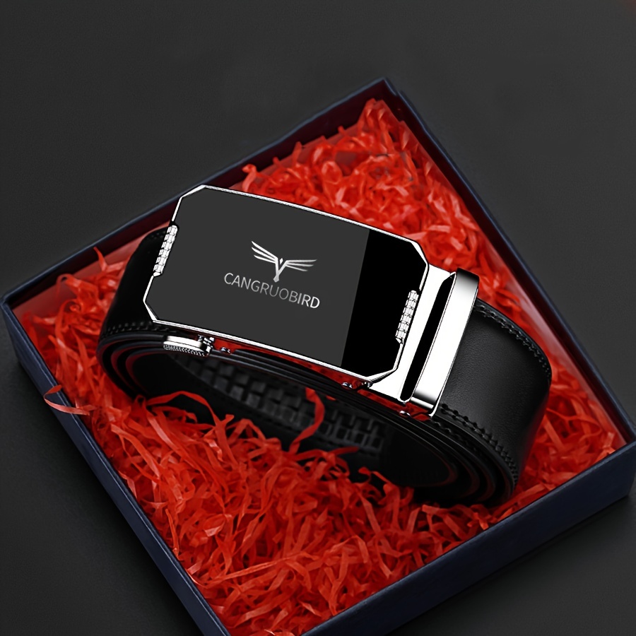 1 ceinture pour homme à boucle automatique réglable ceinture noire élégante, boucle en alliage, style affûté pour tenue d'affaires et décontractée 1 ceinture pour homme à boucle automatique réglable ceinture noire élégante, boucle en alliage, style affûté pour tenue d'affaires et décontractée