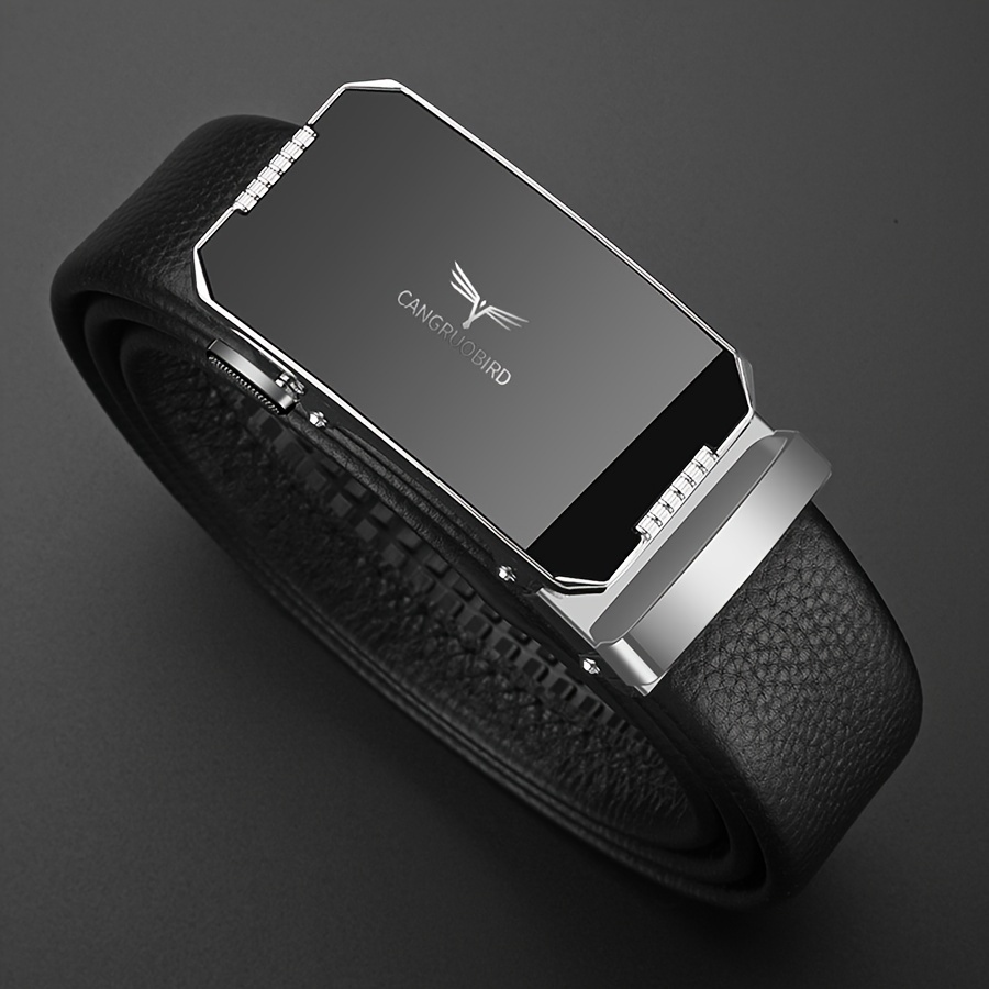 1 ceinture pour homme à boucle automatique réglable ceinture noire élégante, boucle en alliage, style affûté pour tenue d'affaires et décontractée 1 ceinture pour homme à boucle automatique réglable ceinture noire élégante, boucle en alliage, style affûté pour tenue d'affaires et décontractée