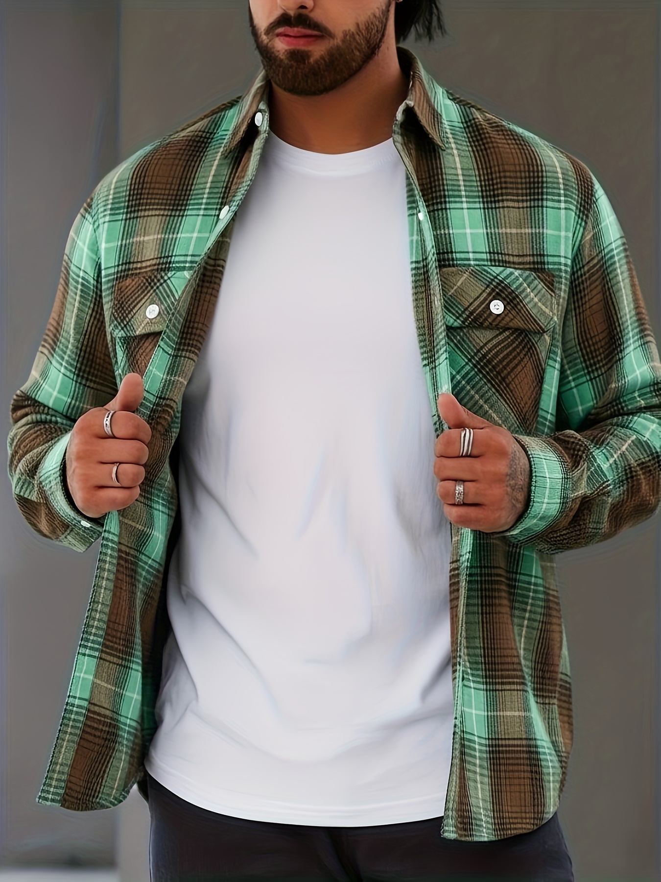 chemise vintage à carreaux verts et marron pour homme, style décontracté à poches doubles pour printemps/automne, haut polyvalent, design rétro à carreaux, coupe détendue, lavage à la main, tissu non Élastique, chemise homme, coupe régulière, pour passionnés de vêtements de travail, tenue décontractée, taille chinoise, veuillez consulter attentivement le guide des tailles chemise vintage à carreaux verts et marron pour homme, style décontracté à poches doubles pour printemps/automne, haut polyvalent, design rétro à carreaux, coupe détendue, lavage à la main, tissu non Élastique, chemise homme, coupe régulière, pour passionnés de vêtements de travail, tenue décontractée, taille chinoise, veuillez consulter attentivement le guide des tailles
