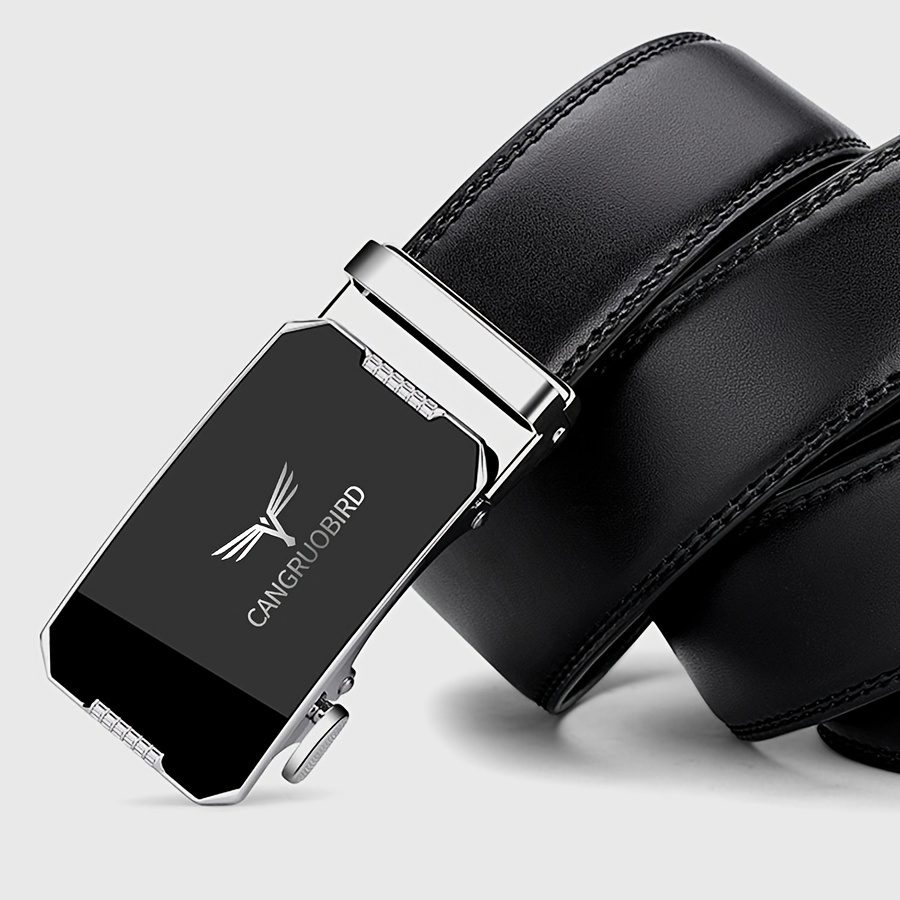 1 ceinture pour homme à boucle automatique réglable ceinture noire élégante, boucle en alliage, style affûté pour tenue d'affaires et décontractée 1 ceinture pour homme à boucle automatique réglable ceinture noire élégante, boucle en alliage, style affûté pour tenue d'affaires et décontractée