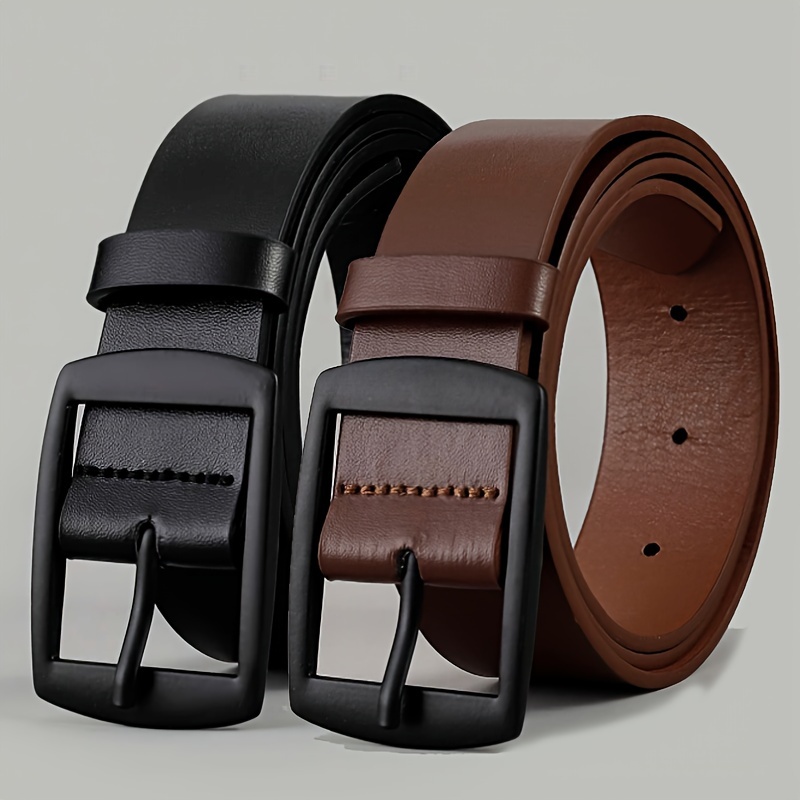 1pc ceinture en cuir pu tendance pour hommes, design facile et rétro, boucle lisse, pour la vie quotidienne des hommes, les loisirs, les fêtes, les festivals et le travail 1pc ceinture en cuir pu tendance pour hommes, design facile et rétro, boucle lisse, pour la vie quotidienne des hommes, les loisirs, les fêtes, les festivals et le travail