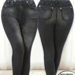 Legging Effet Denim Femme — Grande Taille