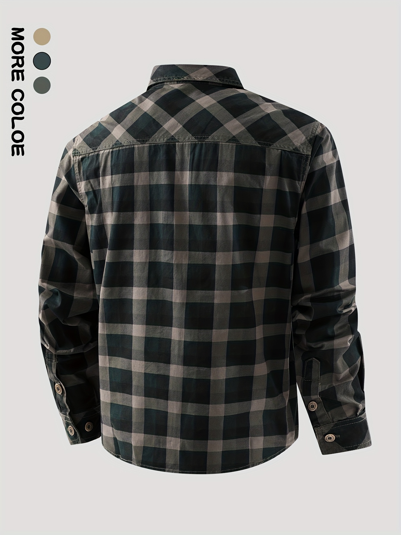 nouvelle chemise à carreaux à manches longues pour homme, printemps/automne, pour tenue décontractée quotidienne, chemise de travail avec grandes poches nouvelle chemise à carreaux à manches longues pour homme, printemps/automne, pour tenue décontractée quotidienne, chemise de travail avec grandes poches