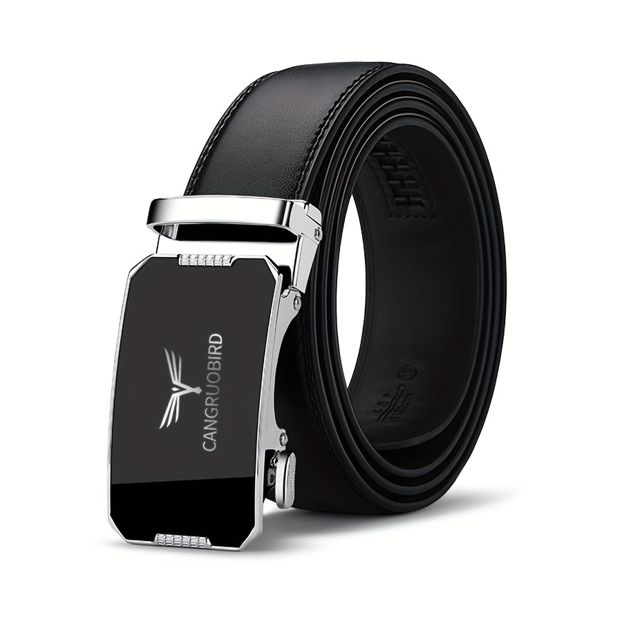1 ceinture pour homme à boucle automatique réglable ceinture noire élégante, boucle en alliage, style affûté pour tenue d'affaires et décontractée 1 ceinture pour homme à boucle automatique réglable ceinture noire élégante, boucle en alliage, style affûté pour tenue d'affaires et décontractée