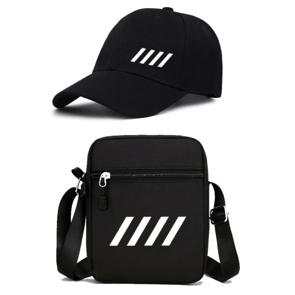 1 casquette de baseball, 2pcs casquette de baseball tendance avec imprimé de lettres et sac à bandoulière, chapeau de soleil unisexe réglable