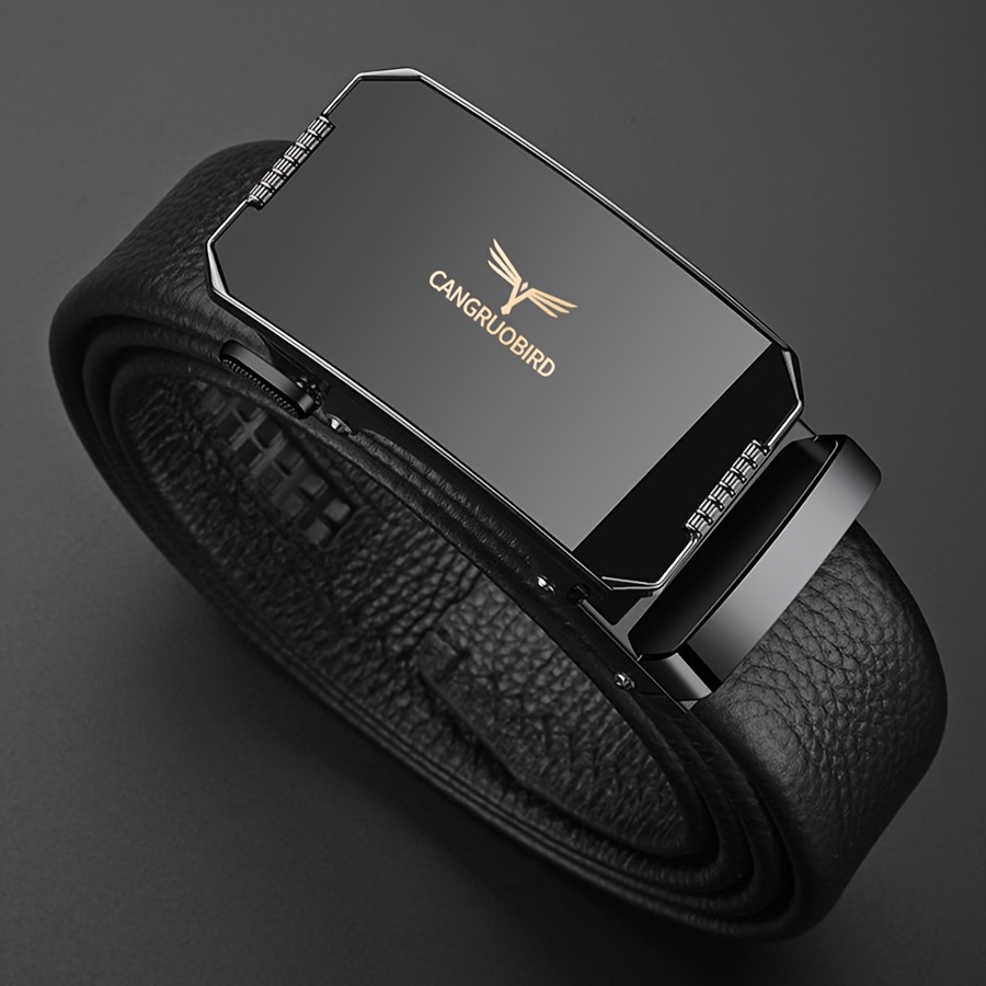 1 ceinture pour homme à boucle automatique réglable ceinture noire élégante, boucle en alliage, style affûté pour tenue d'affaires et décontractée 1 ceinture pour homme à boucle automatique réglable ceinture noire élégante, boucle en alliage, style affûté pour tenue d'affaires et décontractée
