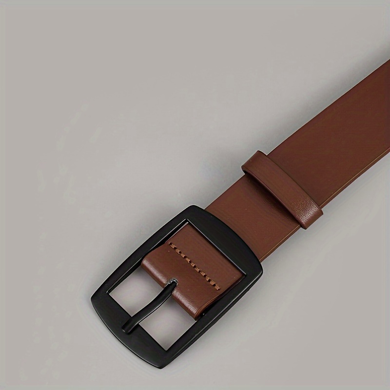 1pc ceinture en cuir pu tendance pour hommes, design facile et rétro, boucle lisse, pour la vie quotidienne des hommes, les loisirs, les fêtes, les festivals et le travail 1pc ceinture en cuir pu tendance pour hommes, design facile et rétro, boucle lisse, pour la vie quotidienne des hommes, les loisirs, les fêtes, les festivals et le travail