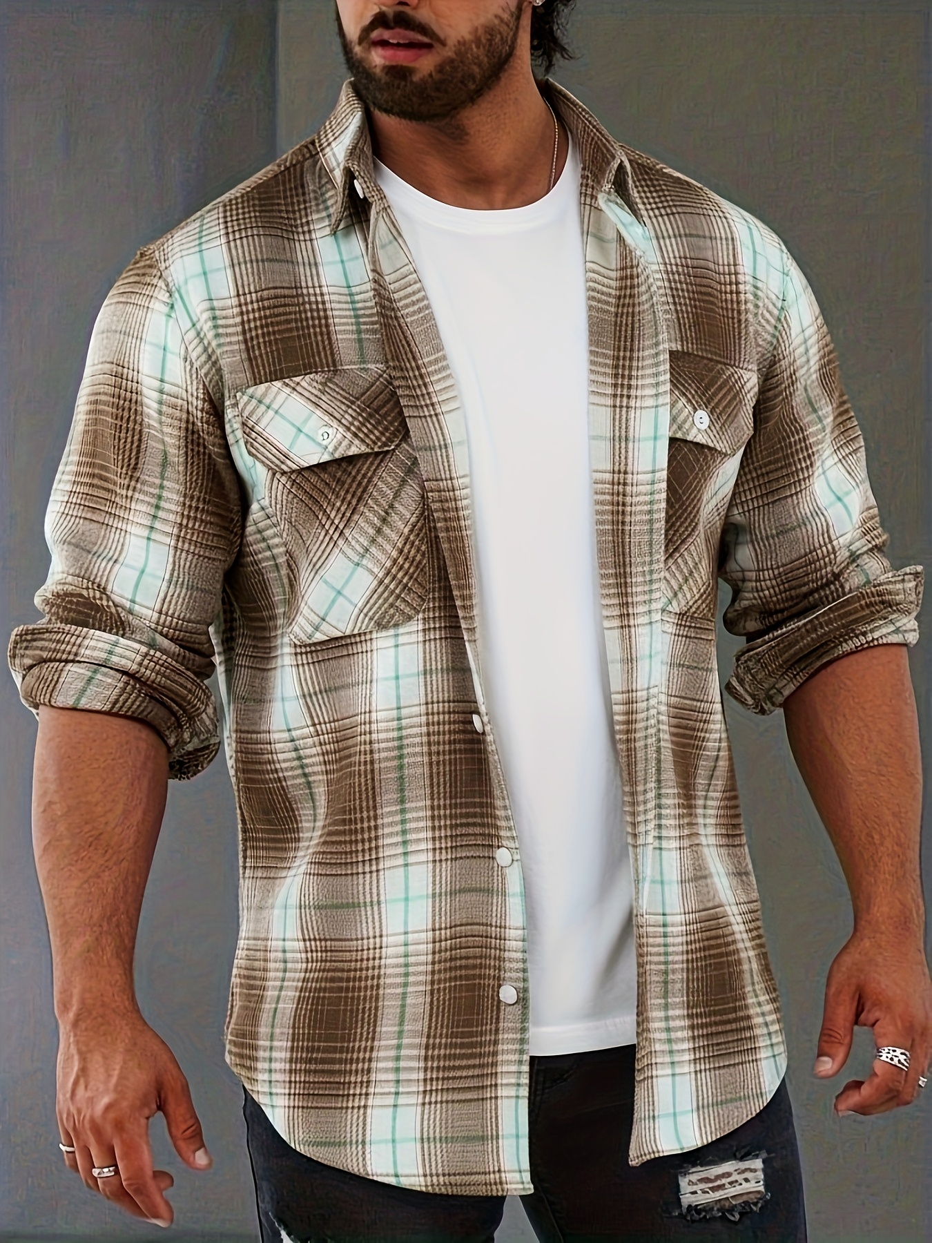 chemise vintage à carreaux verts et marron pour homme, style décontracté à poches doubles pour printemps/automne, haut polyvalent, design rétro à carreaux, coupe détendue, lavage à la main, tissu non Élastique, chemise homme, coupe régulière, pour passionnés de vêtements de travail, tenue décontractée, taille chinoise, veuillez consulter attentivement le guide des tailles chemise vintage à carreaux verts et marron pour homme, style décontracté à poches doubles pour printemps/automne, haut polyvalent, design rétro à carreaux, coupe détendue, lavage à la main, tissu non Élastique, chemise homme, coupe régulière, pour passionnés de vêtements de travail, tenue décontractée, taille chinoise, veuillez consulter attentivement le guide des tailles