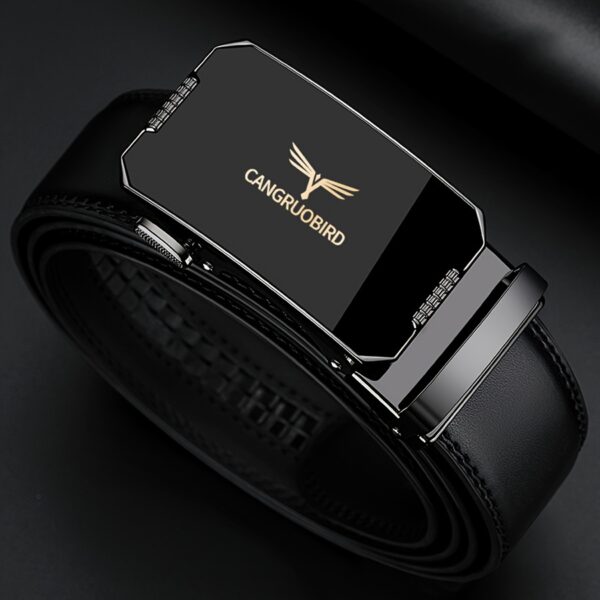 1 ceinture pour homme à boucle automatique réglable ceinture noire élégante, boucle en alliage, style affûté pour tenue d'affaires et décontractée