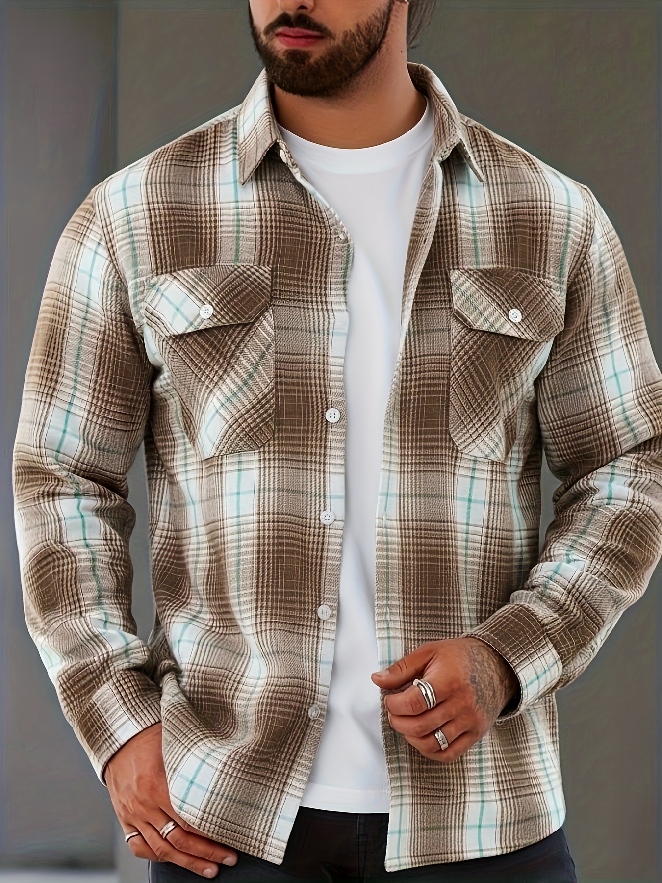 chemise vintage à carreaux verts et marron pour homme, style décontracté à poches doubles pour printemps/automne, haut polyvalent, design rétro à carreaux, coupe détendue, lavage à la main, tissu non Élastique, chemise homme, coupe régulière, pour passionnés de vêtements de travail, tenue décontractée, taille chinoise, veuillez consulter attentivement le guide des tailles chemise vintage à carreaux verts et marron pour homme, style décontracté à poches doubles pour printemps/automne, haut polyvalent, design rétro à carreaux, coupe détendue, lavage à la main, tissu non Élastique, chemise homme, coupe régulière, pour passionnés de vêtements de travail, tenue décontractée, taille chinoise, veuillez consulter attentivement le guide des tailles