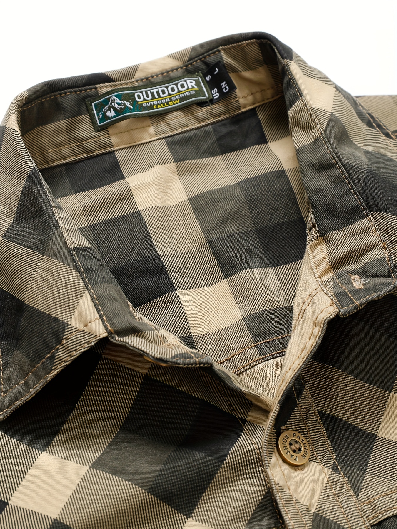 nouvelle chemise à carreaux à manches longues pour homme, printemps/automne, pour tenue décontractée quotidienne, chemise de travail avec grandes poches nouvelle chemise à carreaux à manches longues pour homme, printemps/automne, pour tenue décontractée quotidienne, chemise de travail avec grandes poches