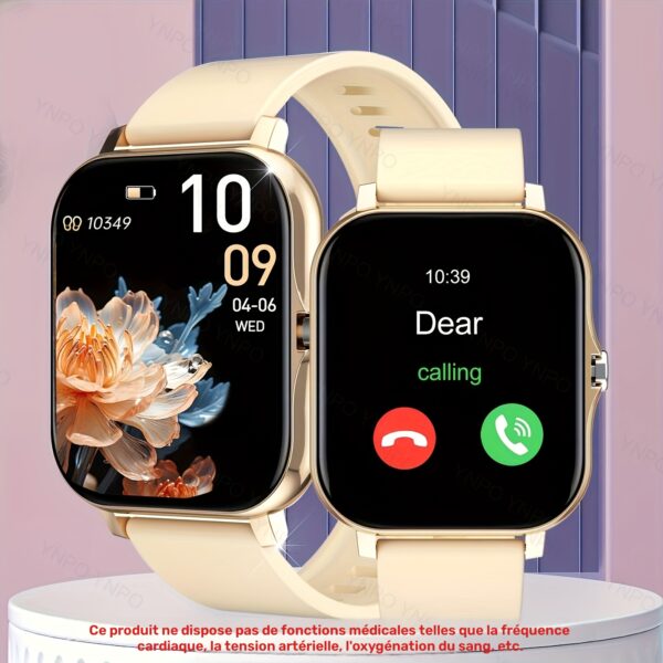 nouvelle montre connectée avec appel/réception sans fil, modes sportifs multiples, contrôle de l'appareil photo, notifications de messages, design ultra fin sans cadre. convient pour android et iphone, unisexe, idéale comme cadeau