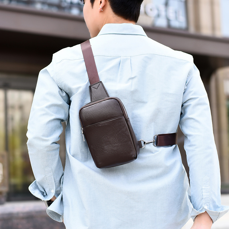 sac bandoulière poitrine homme pu sac à Épaule unique sac bandoulière poitrine homme pu sac à Épaule unique