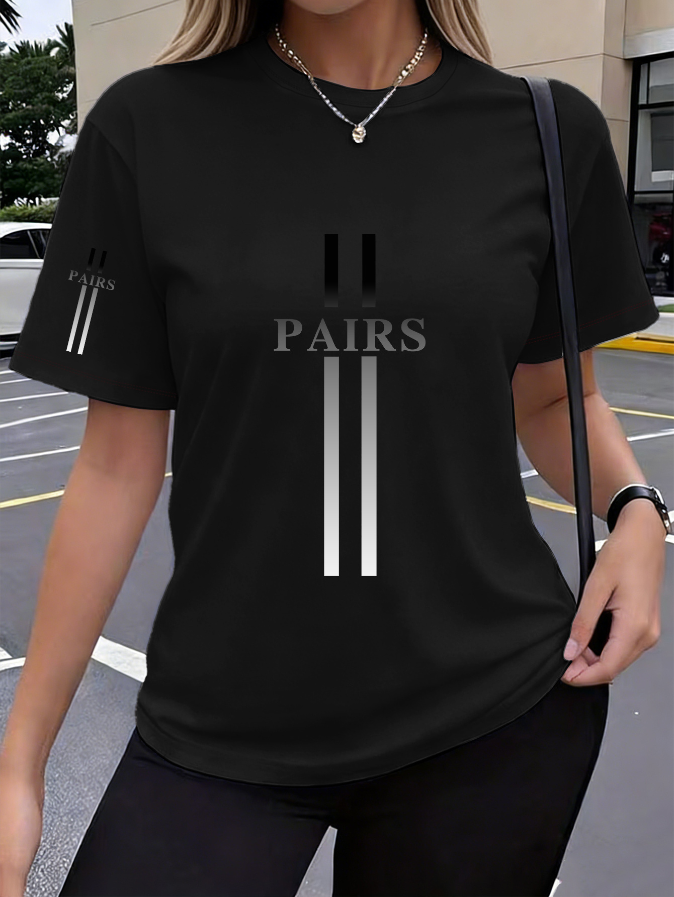 t shirt 1 pièce pour femme, style y2k, à manche unique, avec imprimé "paris" à rayures dégradées, vêtement de sport, confortable et respirant pour l'été, à col rond et manches courtes, haut élégant, décontracté, polyvalent pour le quotidien t shirt 1 pièce pour femme, style y2k, à manche unique, avec imprimé "paris" à rayures dégradées, vêtement de sport, confortable et respirant pour l'été, à col rond et manches courtes, haut élégant, décontracté, polyvalent pour le quotidien
