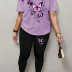 T-Shirt Femme Imprimé Papillon — Style Fleuri