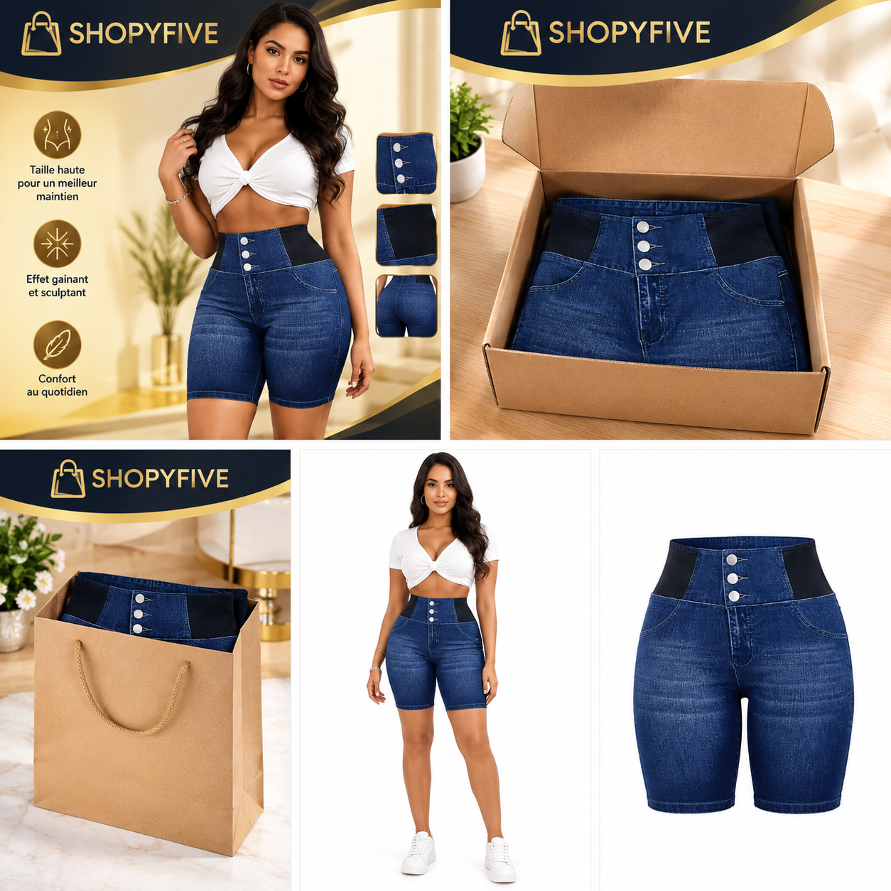 short femme grande taille — taille haute & effet jean short femme grande taille — taille haute & effet jean