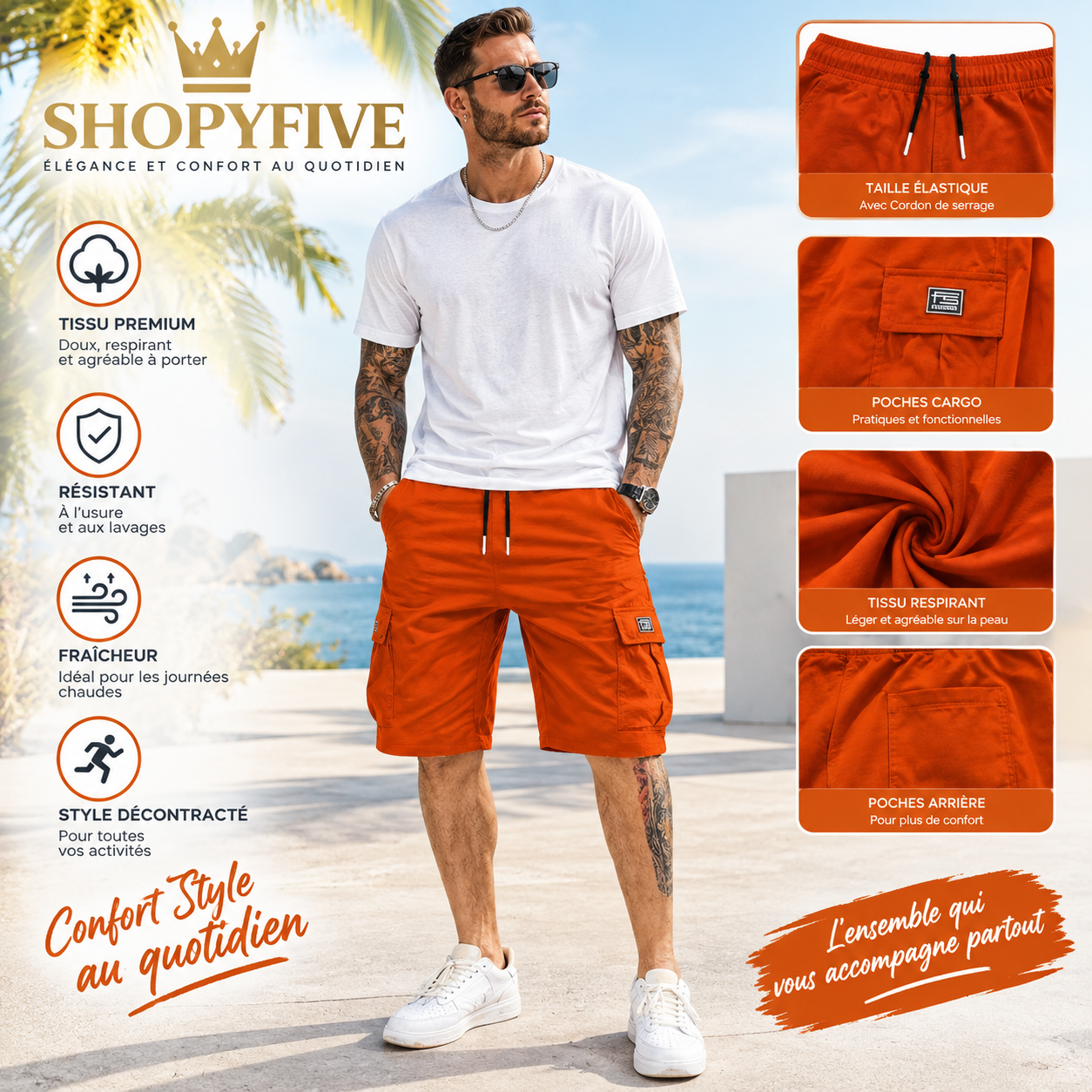 short cargo homme multi poches short cargo homme multi poches