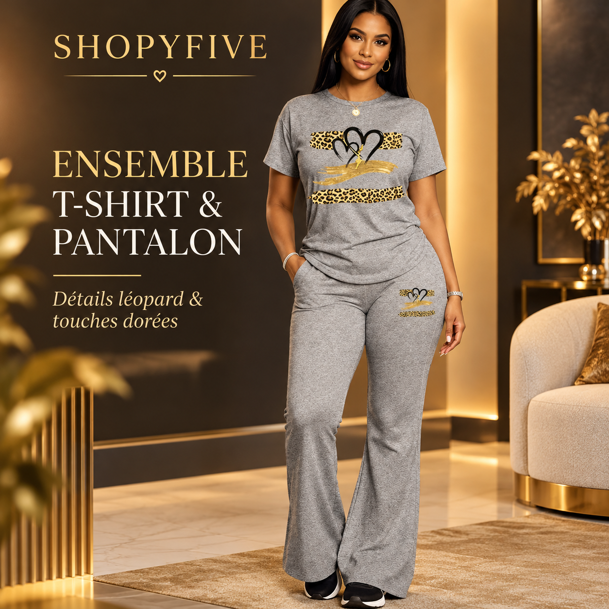 ensemble grande taille femme — imprimé cœur léopard ensemble grande taille femme — imprimé cœur léopard