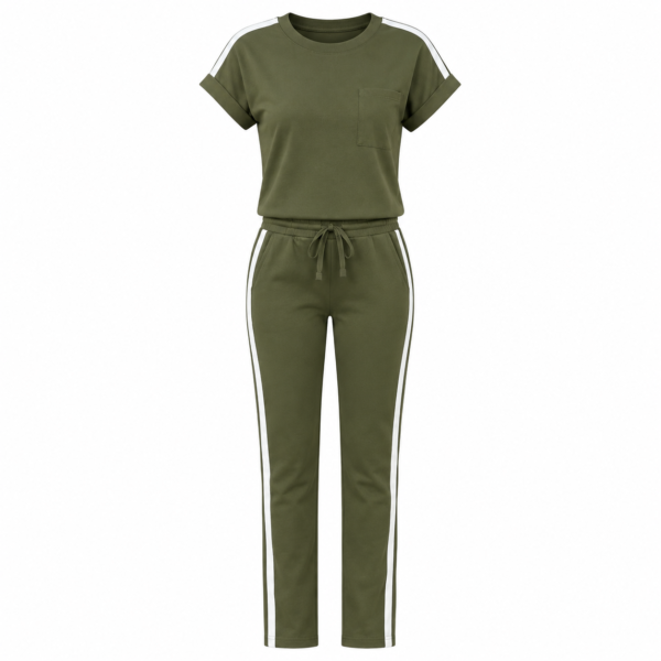 ensemble décontracté femme — t shirt & pantalon rayé