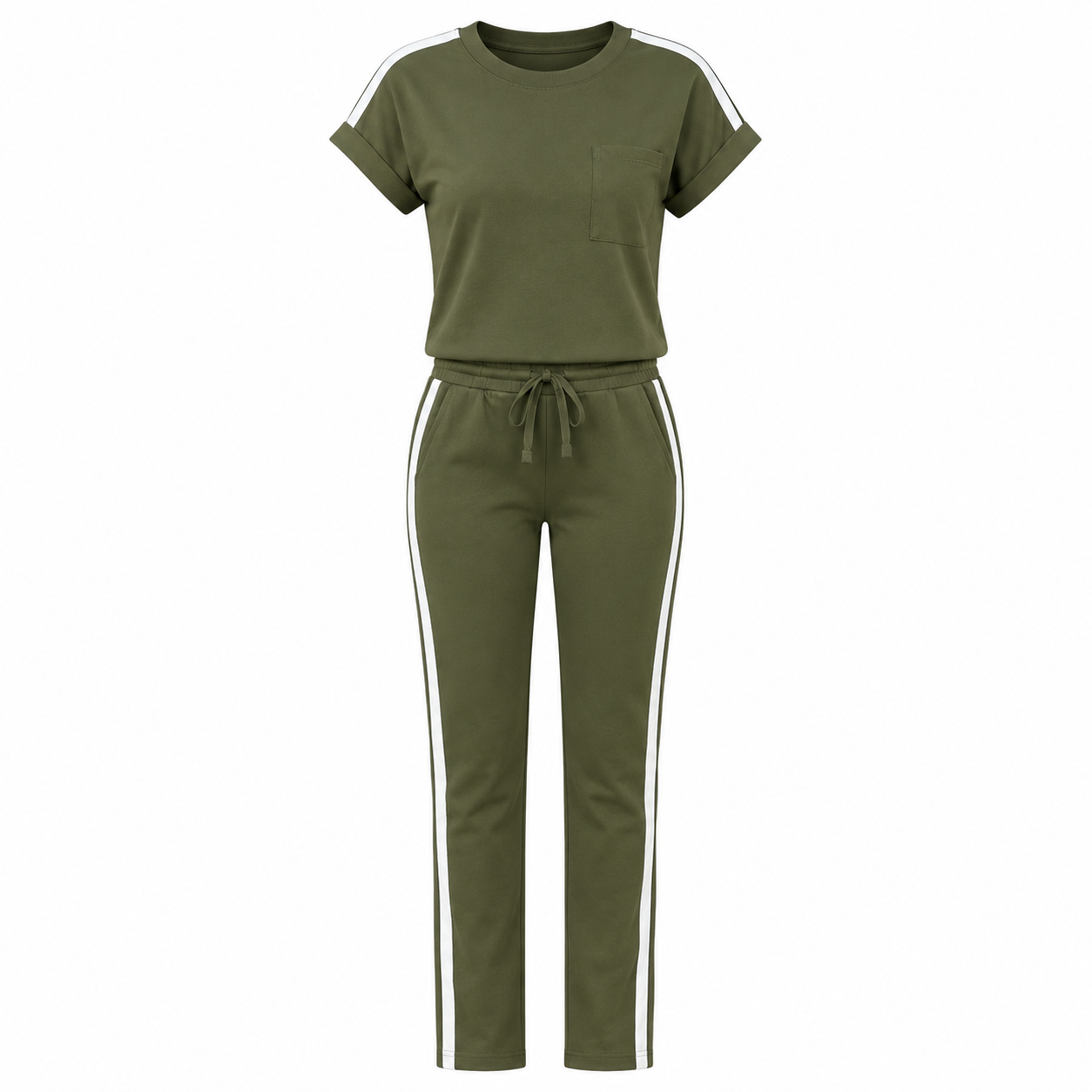 ensemble décontracté femme — t shirt & pantalon rayé ensemble décontracté femme — t shirt & pantalon rayé