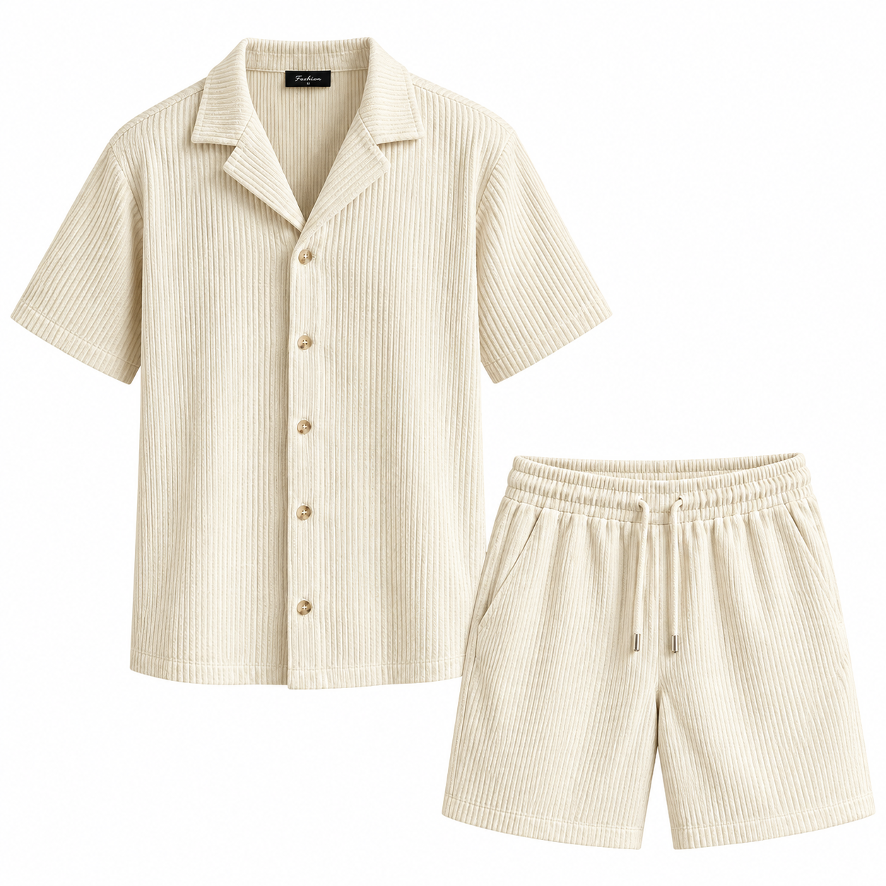 ensemble chemise & short plage homme – velours côtelé ensemble chemise & short plage homme – velours côtelé
