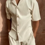Ensemble Chemise & Short Plage Homme – Velours Côtelé