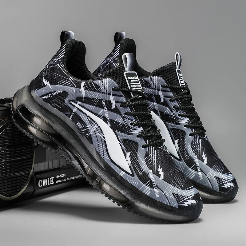 chaussures de basket ball à la mode pour hommes, avec coussin d'air, confortables et antidérapantes, respirantes et absorbant les chocs, adaptées aux activités de plein air pour hommes chaussures de basket ball à la mode pour hommes, avec coussin d'air, confortables et antidérapantes, respirantes et absorbant les chocs, adaptées aux activités de plein air pour hommes