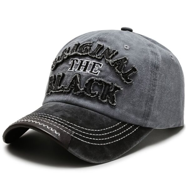casquette de baseball unisexe, casquette à lettres « the black », casquette à visière de style sombre, casquette à bord incurvé polyvalente pour sports de plein air, rassemblements et fêtes, taille réglable, fait un excellent cadeau