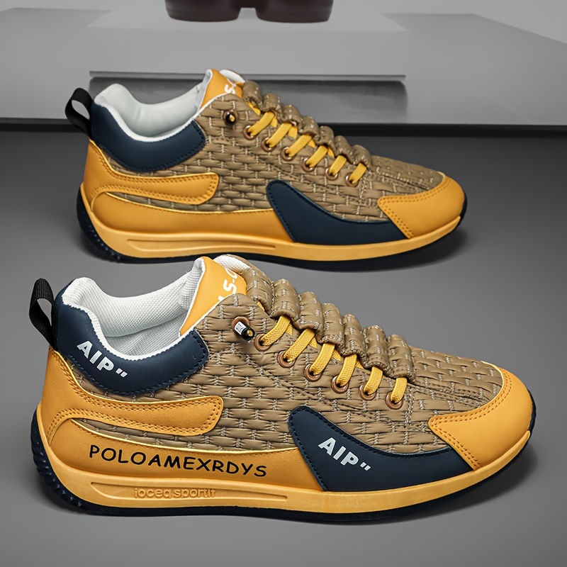 chaussures de sport casual pour hommes 2024 nouvelle tendance de style de rue géométrique, hauteur mi haute, bout rond, lacets, doublure en tissu, semelle en eva, semelle en pvc, upper en pu, pour usage quotidien et en plein air chaussures de sport casual pour hommes 2024 nouvelle tendance de style de rue géométrique, hauteur mi haute, bout rond, lacets, doublure en tissu, semelle en eva, semelle en pvc, upper en pu, pour usage quotidien et en plein air